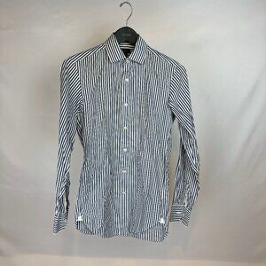 J.crew Navy Stripe Cotton Ludlow Slim Shirt XS